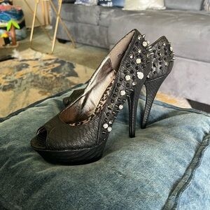 Black stiletto heels